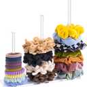 SMUK 3-Tiers Acrylic Scrunchie Holder Stand, Clear Hair Tie Organizer Storage for Women Teen Girls Gifts Scrunchy Hair Accessories Organizer