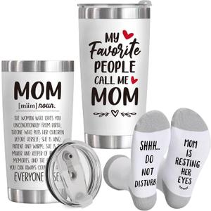 Mom Gifts for Mothers Day, Easter, Birthday, Best Mom Ever Gifts from Daughter Son, Funny Socks + 20 Oz Insulated Tumbler Cup, Perfect New Bonus Step Mom Mama Women Gift Ideas