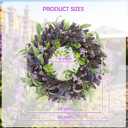 26'' Wreath for Front Door, Spring Purple Wreaths for Outdoor Indoor Decor