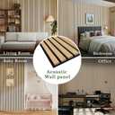 MISSDAY Wood Slat Acoustic Wall Panels, 2 Packs 47.2" x 12.6" Oak Soundproof Panel For Interior Wall Decor Noise Absorbing-3D Textured Wooden Panel Sound-Absorbing for Home, Office, Studio, 2 Pcs - 47 x 12 in.