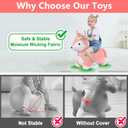 iPlay, iLearn Bouncy Pals Hopping Fox Horse, Toddler Girl Inflatable Bouncing Animal Hopper Toy, Outdoor Indoor Plush Ride on Bouncer, Baby Birthday Gift 18 Month 2 3 4 Year Old Kid - Fox