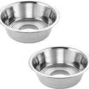 Pet Feeder Stainless Steel Dog Bowls Replacement 2-Pack Food Bowl, 8.2" Diameter, 2.8" Height Water Metal Bowls 7 Cups for Raised Feeder with Opening 7.5"- 8" (Double Pack)