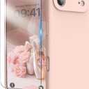 for iPhone Air Case, Liquid Silicone Cover with Camera Protection Anti-Scratch Soft Microfiber Lining Shockproof Protective Phone Case for iPhone Air 6.5", Pink Sand