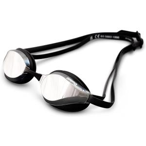 ARENA Unisex Python Racing Swim Goggles for Men and Women Anti-Fog No Leak Max Comfort Dual Strap, Mirror/Non-Mirror Lens (Silver/Black)