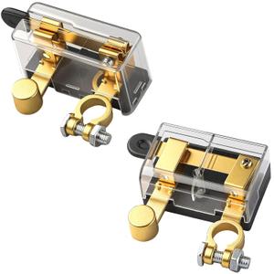 Battery Disconnect Switch, 12V 24V Car Negative Battery Disconnect Switch, Solid Brass, for Auto Car RV-Marine Boat Truck Etc. (Side + Top Post) Battery Disconnect Switch, 12V 24V Car Negative Battery Disconnect Switch, Solid Brass, for Auto Car RV-Marine Boat Truck Etc. (Side + Top Post)