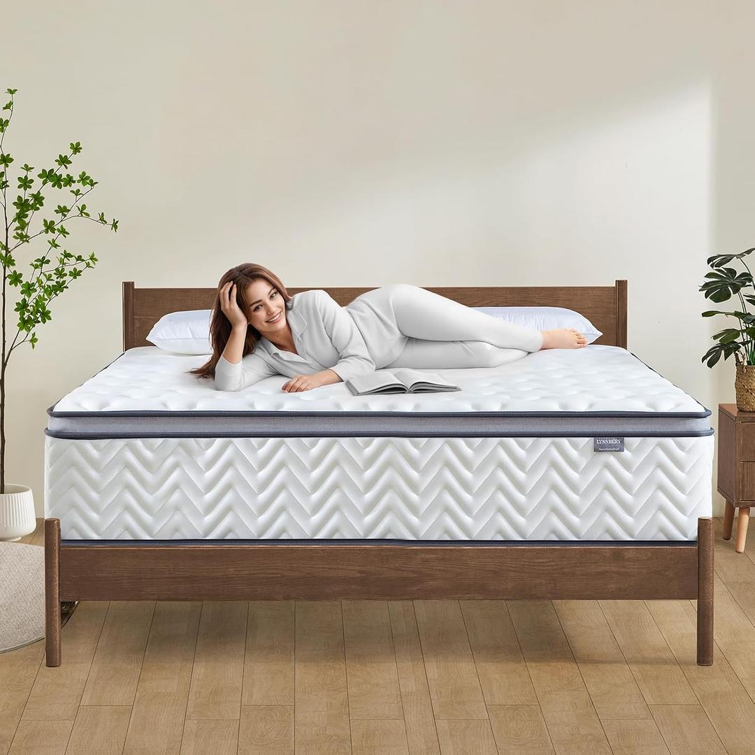 12 Inch Queen Mattress in a Box, Hybrid Cooling Gel Memory Foam & Pocketed Coils, Medium Firm, CertiPUR-US Certified, Pressure Relief, Motion Isolation