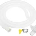 PATIKIL 4.9ft Air Conditioner Drain Kit, Universal AC Drain Hose Connector Hose with Clamp Connector 2 for Mini-Split Window AC Unit Faucet, White