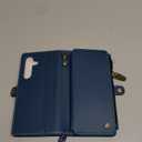 Defencase Compatible with Samsung Galaxy S24 Case Wallet with RFID Blocking Card Holder for Women Men, PU Leather Magnetic Snap Flip Zipper Strap Wallet Phone Case Fit for Galaxy S24 5G 6.2", Blue