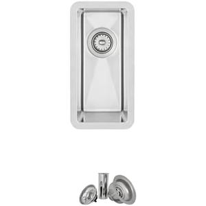 Stylish 9 x 18 Inch Bar Sink 6 Inches Deep Drop in or Undermount Single Bowl 10mm Radius Corners 18G Stainless Steel Kitchen Sink with Standard Metal Strainer, S-417T