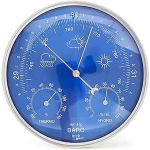 Barometric Pressure Gauge for Home, 3-in-1 All-Season Wall Hanging Thermometer, Barometer, Hygrometer | Accurate Weather Station for Home and Office | Fahrenheit Edition in/Outdoor, Fahrenheit Edition