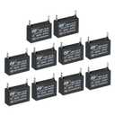 PATIKIL CBB61 Ceiling Fan Capacitor, 10Pcs 2uF 450V AC 50/60HZ Single Insert with 2pins for Air Conditioner Fan Motor Star Run Capacitors 37 x 26 x 24mm