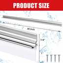 30" Chrome Framed Shower Door Replacement Drip Rail with Vinyl Sweep Door Water Deflector, Applied Mounting Tape and Screws (30Inch)