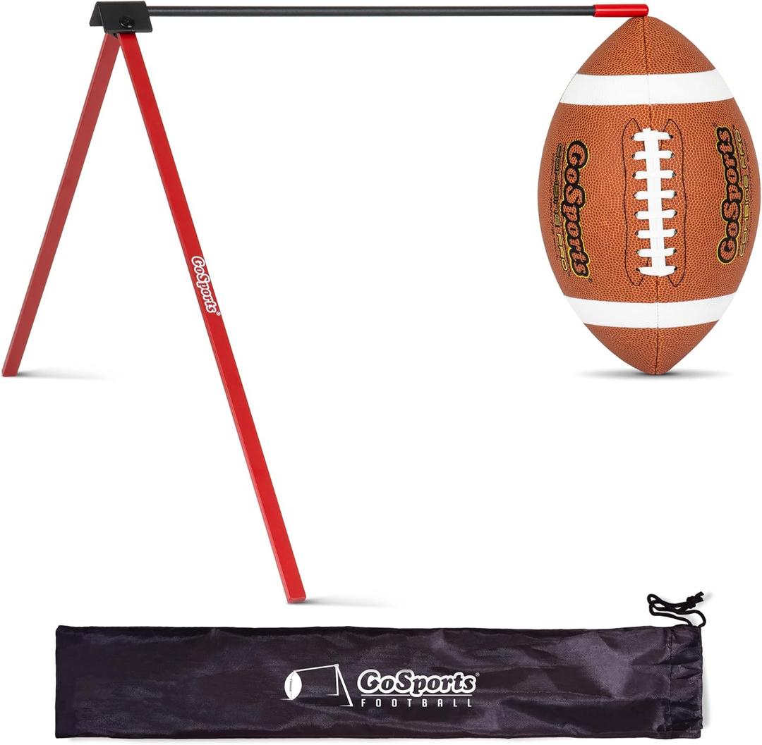 GoSports Football Kicking Tee Metal Place Kicking Stand for Field Goal Kicks - Portable Holder Compatible with All Football Sizes
