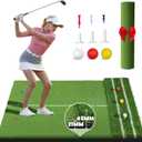 FRUITEAM Dual-Turf 54ft Golf Mat, 21MM-45MM Thickened Golf Hitting Mat, Withstands About 10,000 Shots, Alignment & Angle of Approach Aid, Indoor/Outdoor Practice