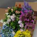 LELEE Artificial Plants Mini Fake Potted Plants, 8 pcs Small Eucalyptus Potted Faux Decorative Grass Plant with Flower for Home Decor, Indoor, Office, Desk, Shelf, Table Decoration