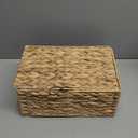 Geelin 2 Set 2 Size Rustic Wedding Card Basket Set Water Hyacinth Decorative Wicker Basket Boxes with Letter Flag Suitable For Baby Shower Birthday Party Graduation Ceremonies Bridal Supplies