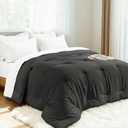 Comforters Queen Size, All Season Quilted Bed Comforter, Ultra-Soft Down Alternative Duvet Insert with 4 Tabs, Lightweight Bedding Blanket - Machine Washable, Dark Gray