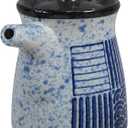 Amosfun Ceramic Oil Dispenser Vinegar Jar with Lids - Japanese Style Soy Sauce Dispenser Sushi Sauce Container for Home Kitchen Restaurant 3.93 x 3.34 x 2.75 Inches