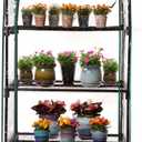 Gardman R687 4-Tier Mini Greenhouse, 27" Long x 18" Wide x 63" High,Black