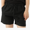 Mens 100% Linen Casual Shorts with Elastic Waistband Summer Drawstring Pockets Relaxed Fit Lounge Shorts, Size:Small, Black