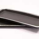 16" Decorative Rectangular Tray/Saucer (2 Pack) Fancy Trim Rustic/French Country Look, Planter Base for Indoor/Outdoor Decor Use. Long Lasting, Reusable Light Weight (16 inches, Silver)