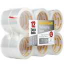 Clear Packing Tape 12 Rolls - Heavy Duty Packaging Tape 2.7mil Thick, 2.0 in. Wide x 60 Yards - Strong Adhesive, Silent, Reliable Package Tape for Home Office Shipping Moving Sealing