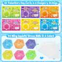 Valentines Day Gifts for Kids, 24 Packs Stress Balls with Valentines Day Cards for Kids School, Stress Relief Squeeze Toys for Boys Girls, Valentine Exchange Cards for Kids, Valentines Party Favors