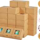 Kootek 50 Pcs Cookie Boxes with Window, 4x4x2.5 Inches Bakery Packaging for Valentine's Day & Mother's Day Gifts, Cupcake & Pastry Containers Tins for Desserts (Brown)