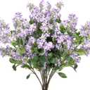 Thiccywoov 10 Pcs 30" Artificial Lilac Flowers Fake Delphinium Antirrhinum Stem Silk Artificial Flower Branch Floral Arrangement for Vase Centerpieces Wedding Bouquet Home (Purple)