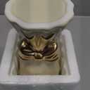 Bow Vase, White Flower Vase for Home Decor, White Ceramic Vases for Boho Style, 9.3 Inch Large Vases for Ideal Shelf Decor/Table/Living Room. (Glazed Exterior and Interior)