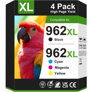 PROSWIFT 962XL Ink Cartridges Replacement for HP 962XL Ink Cartridges Combo Pack HP962XL/962 Work for HP Officejet Pro 9015e 9018e 9025e 9012e 9015 9010 9012 9018 9020 9025 Printer (4 Pack)
