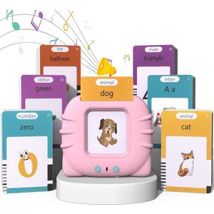 510 Sight Words Talking Flash Cards Toddler Toys Pocket Speech for Toddlers, Talking Learning Flash Cards Educational Toys Sensory Toys for Boys and Girls (Pink), Medium