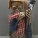 Halloween Skeleton Banjo Player Decoration, Animated Skull with Sound Activated, Light Up Eyes, Playing Musical Halloween Party Props Decor for Indoor Outdoor