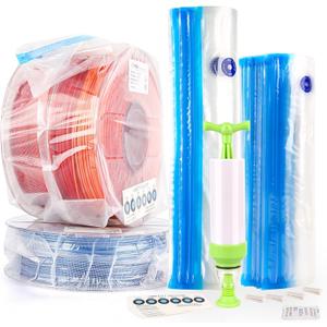AMOLEN 51 PCS 3D Filament Storage Bag Vacuum Kit with Two Sizes - Dust Proof Humidity Resistant, Cleaning Drying Sealed 25 Bags, Perfect for 3D Printer Filament Storage and Keep Filament Dry