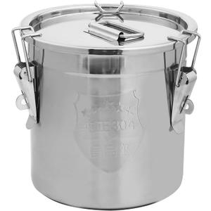 6L/1.6 Gal 304 Stainless Steel Containers with Lids 202 Oz Stainless Food Containers with Lids and Lock Hole Airtight Container for Kitchen Stainless Steel Bucket 304 stainless container