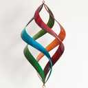 Bits and Pieces Enameled Rainbow Wind Spinner - Sun Catcher Colorful Garden Dcor - Hanging Suncatcher with Spiral Tail Prism - Weatherproof Enamel Finish for Yard Decorations Outdoor