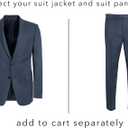Calvin Klein Men's Slim Fit Suit Separates, Medium Blue Sharkskin, 42 Long