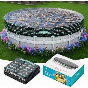 21FT Round Pool Cover, Pool Covers for Above Ground Pools, Pool Cover Protector, Round Pool with Cover, Swimming Pool Cover, Tear-Resistant & DustproofBlack