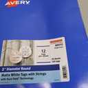 Avery Round Tags, Sure Feed Technology, 2" Diameter, Matte White, Strings Included, 120 Total, Print-to-The-Edge, Laser/Inkjet Printable (80512)