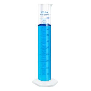 500ml Plastic Measuring Graduated Cylinder, Polypropylene Plastic, 2-Sided Marking, Ideal for Science, School and Home Lab, HUAOU, Pack of 1