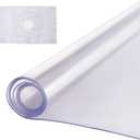 VEVOR Plastic Table Cover, 24 x 48 Inch 2.0 mm Thick Clear Table Protector, Rectangle PVC Desk Mat, Waterproof & Easy Cleaning Desk Pad Tablecloth, for Office Dresser Dining Room Table Night Stand