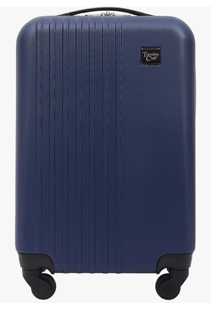 Travelers Club Cosmo Hardside Spinner Luggage, Navy Blue, Carry-On 22-Inch