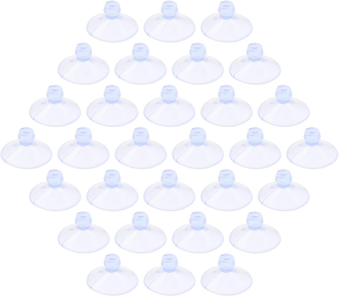 30 Pack Glass Table Suction Cups 18mm Rubber Suction Cup Hangers Without Hooks, Anti-Collision Suction Cups Transparent Suckers, Clear Plastic Suction Cups Desk Suction Pads for Furniture