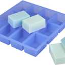 Rectangle Silicone Soap Mold, 12 Cavity 5.5oz Soap Making Mold, Flexible Easy-Release BPA-Free Silicone, Non-Stick DIY Mold for Handmade Soap, Bath Bombs, Chocolate & Crafts (Blue)