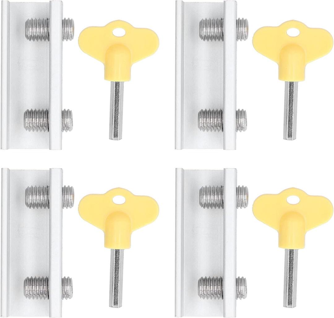Window Door Security Locks, Adjustable Stopper with Key, for Home Office and Doors, Made of Aluminum Alloy, Easy