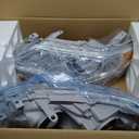 Headlights Fit for 2012-2014 Toyota Camry Pair Headlamp Replacement Kit Chrome Housing Amber Reflector LH+RH
