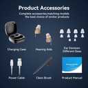 Invisible CIC Hearing Aids for Seniors, Rechargeable In-the-Canal OTC Hearing Amplifier with 3-Level Volume Control, DSP Noise Reduction, Portable Charging Case