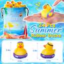24 Pcs Summer Rubber Ducks with a Bag, Ducks for Jeeps, Assorted Beach Toys for Duckies Games, Summer Prizes Holiday Party Favors, Bath Cruise Toys, Water Pool Toys for Baby Toddler Kids