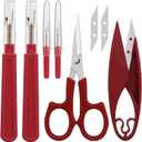 Sewing Seam Ripper Tool,Stitch Remover and Thread Cutter with 2Big+2Small Seam Rippers,1 Pack Thread Snips,1Pack 5Scissor (Red)