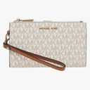 Michael Kors Women's Jet Set Travel Double Zip Wristlet (Vanilla)